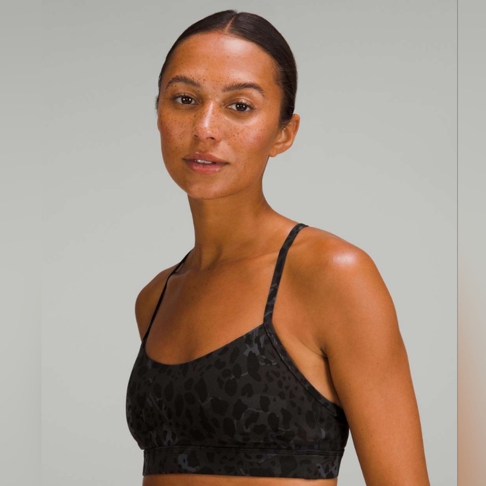 Lululemon Flow Y Bra Nulu (Cheetah Camo Deep Coal Multi) Size 6